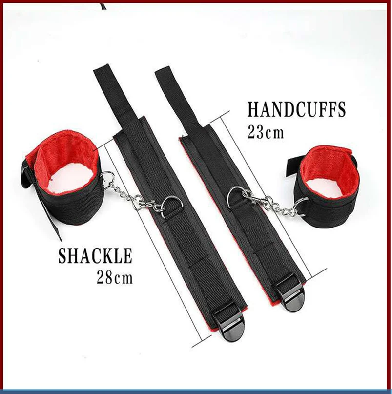 مجموعات عبودية BDSM من النايلون للأزواج ، الأصفاد والياقة ، المشابك الحلمة ، السوط ، ألعاب جنسية للبالغين ، إكسسوارات غريبة ، الرجال والنساء #6