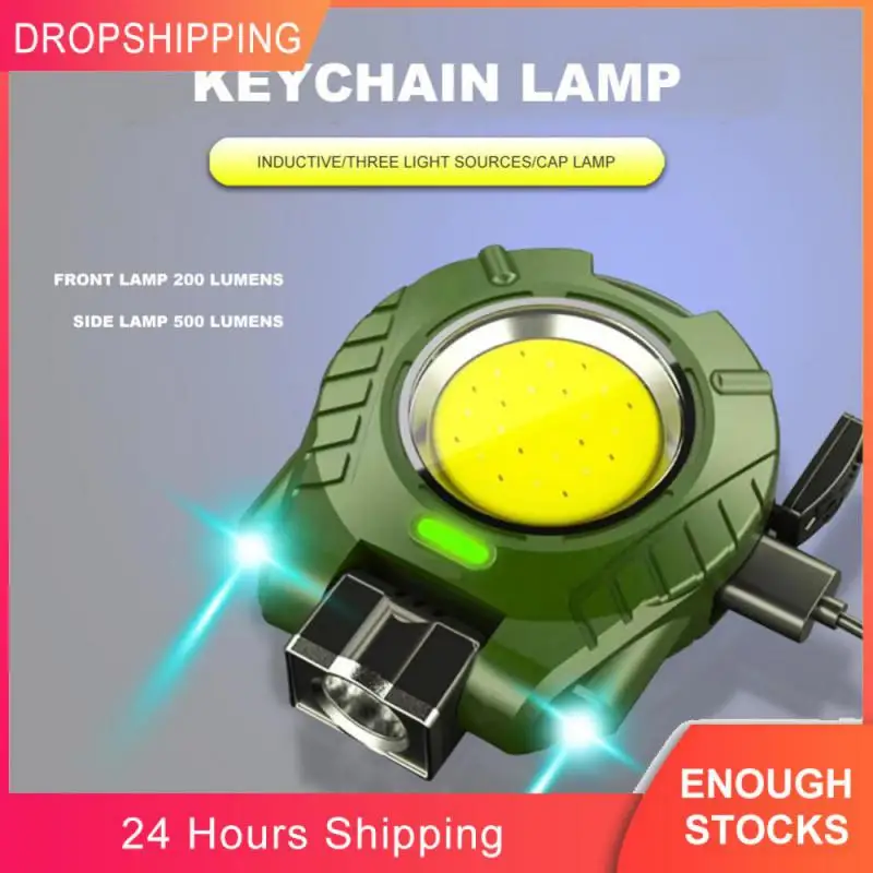 

Camping Light Type-c Charging Keychain Lamp Practical Cigarette Lighter Function Outdoor Cycling Hiking Durable Warning Light