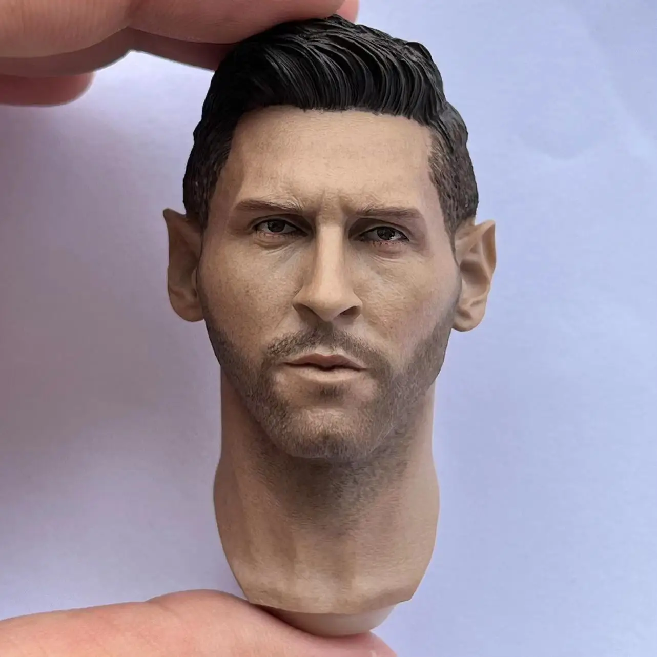 1/6 Scale Football Star Messi Head Sculpture PVC Head Carving Model Fit 12'' Male Soldier Neckless Action Figure Body Dolls