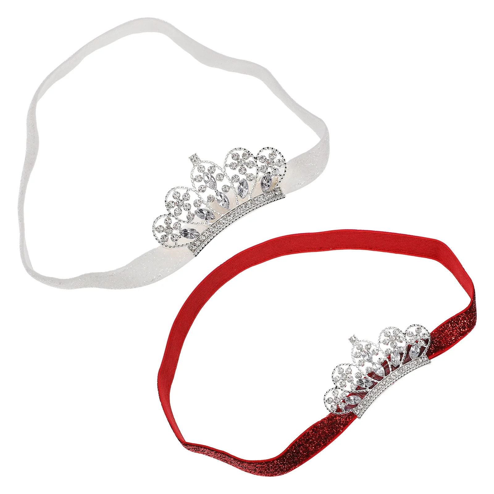2Pcs Baby Crown Headband Comfortable Soft Fabric Toddler Infant Newborn Hairband Suitable for Birthday Christmas