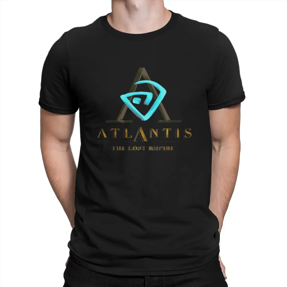 Men's T-Shirt The Lost Empire Vintage 100% Cotton Tees Short Sleeve A-Atlantiss T Shirts Round Collar Tops 4XL 5XL