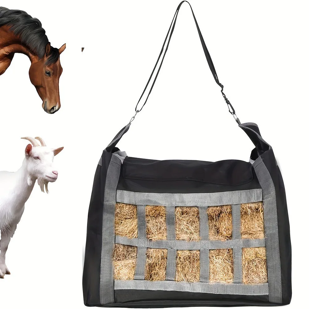 

Durable Hangable Horse Feed Bags Large Capacity Oxford Fabric Hay Bags Portable Convenient Hay Net Goats