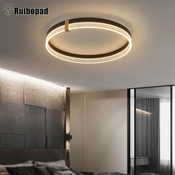 Lámpara de techo Led minimalista para dormitorio, luces de techo redondas modernas con Control remoto para sala de estar y hogar