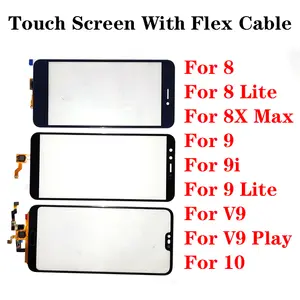 Bilashmart Honor 8 8x 9 9i V9 10 Lite Play Max Outer Screen Digitizer Sensor Touch Panel LCD Display Front Glass Repair Parts