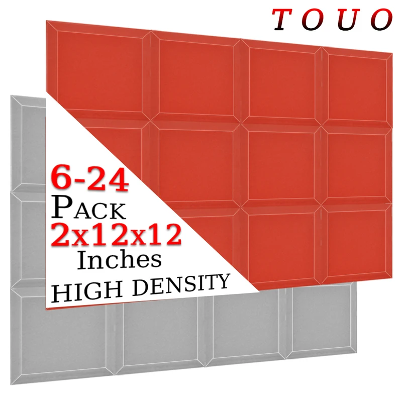 

TOUO Acoustic Foam 6/12/24pcs Soundproof Foam Fireproof Soundproofing Sponge Studio Home Sound-Absorbing Acoustic Treatment