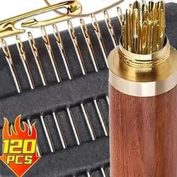 12/120PCS Side Hole Blind Sewing Needles Stainless Steel Elderly Needle Hand Sewing Stitching Pin DIY Home Self Threading Needle