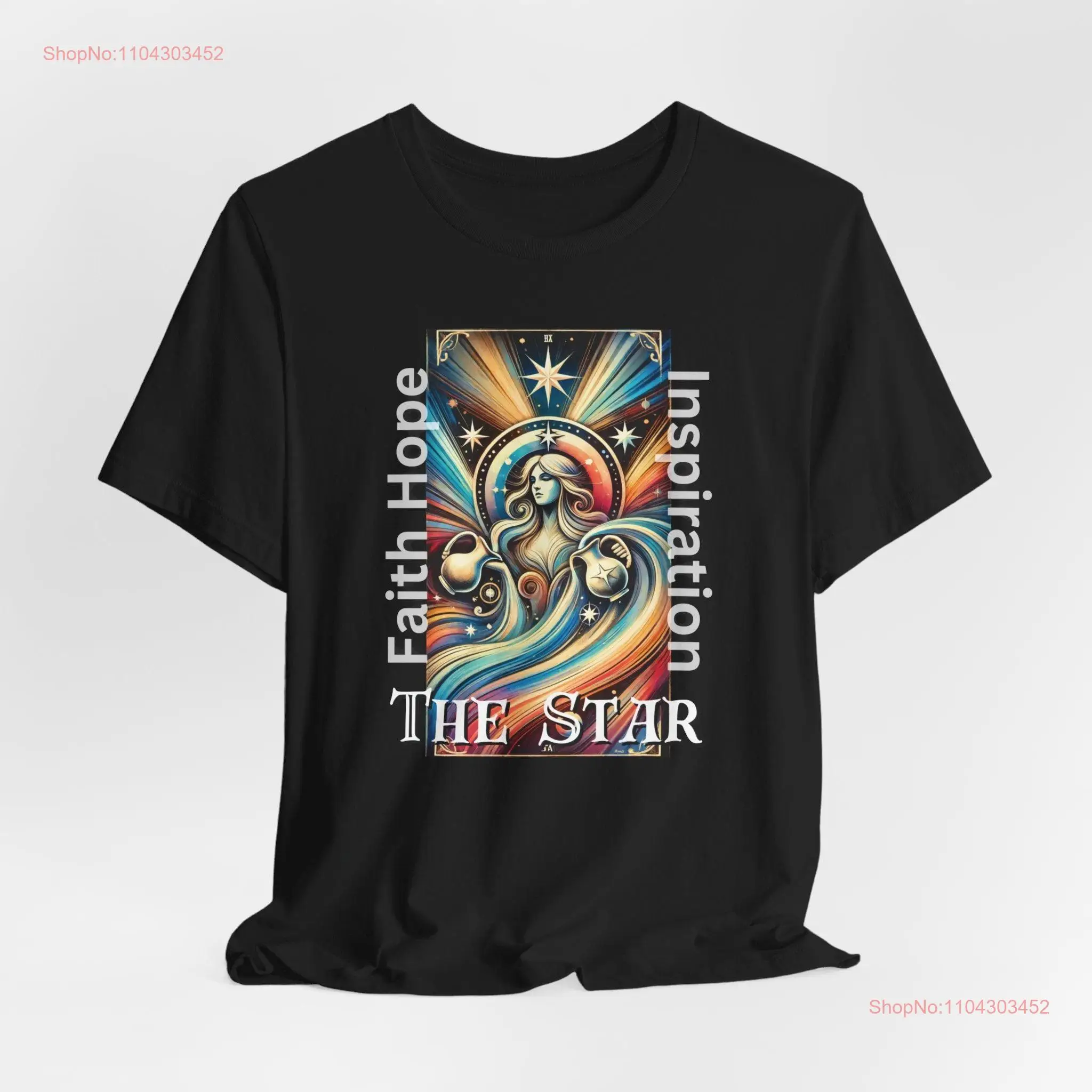 Tarot Card T Shirt The Star a representing faith hope and inspiration with spiritual wicca psychic clairvoyant theme