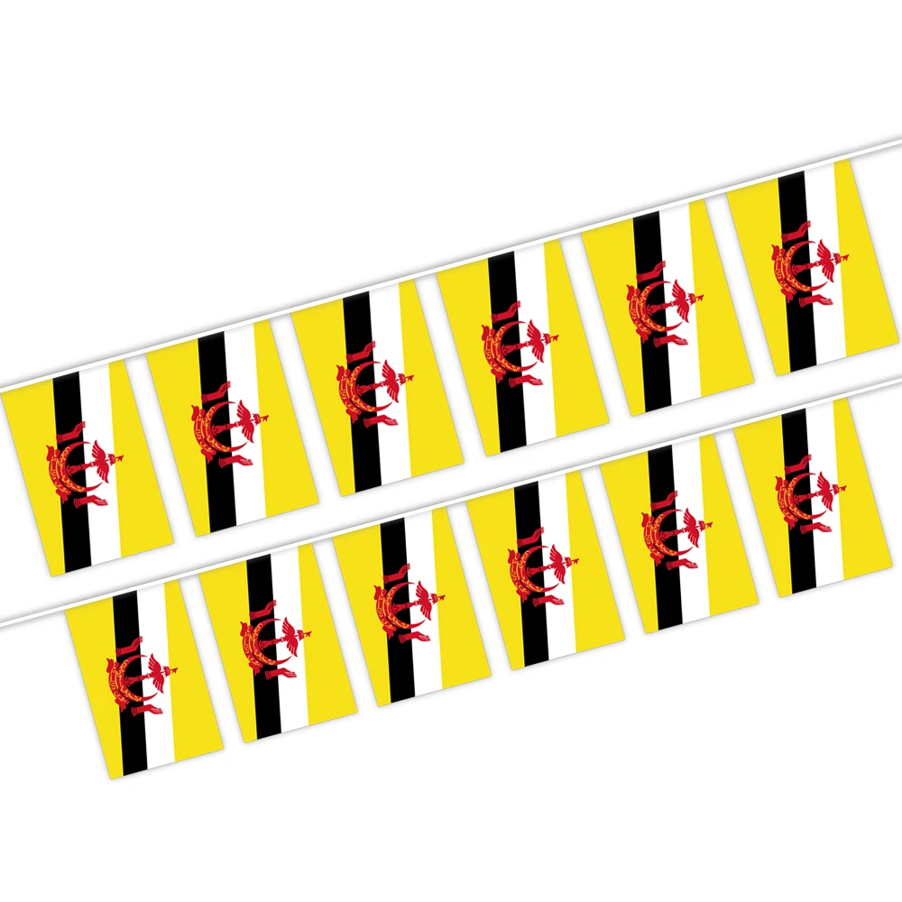 14x21CM Brunei character string flag with Digital polyester printing (20pcs/set)