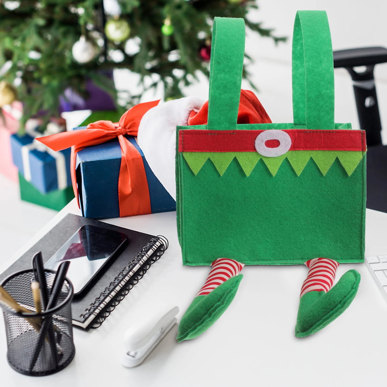 

Christmas Candy Bag Cloth Gift Packing Cartoon Xmas Handbag Reusable Party Favor Treat Gift Pouch Christmas Treats Bag