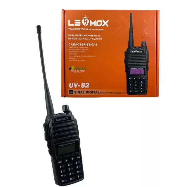 HT 워키토키 듀얼 밴드 UV-82 라디오, FM 컴 폰, 2 Unidades