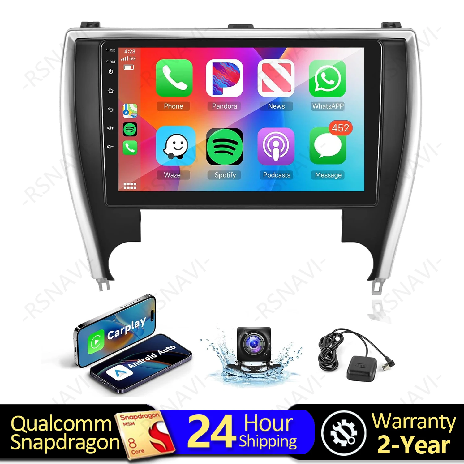 Android 15 Radio de coche Android Auto para Toyota Camry 7 XV 50 55 versión estadounidense 2015 2016 2017 reproductor Multimedia Carplay estéreo GPS DSP