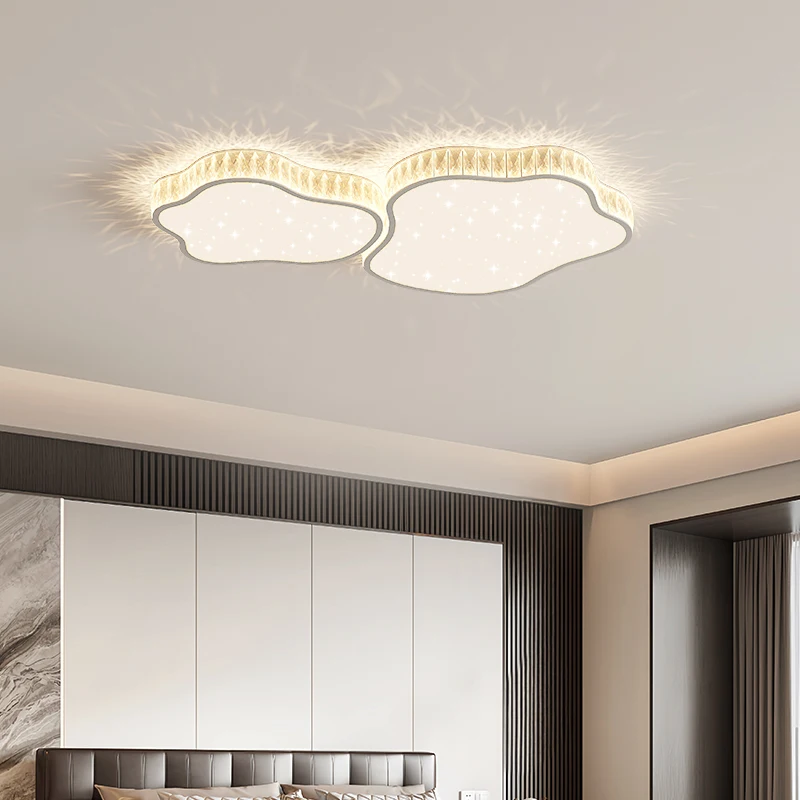 Simple Led Bedroom Ceiling Light 2025 New Cream Style Starry Sky Cloud Ceiling Lamp Modern Home Interior Decor Lighting Fixtures