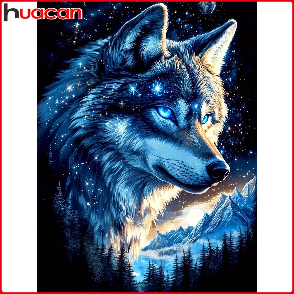 Huacan 5D Diamantmalerei Wolf Berg Diamantmosaik Tier Landschaft Neu 2026 Kunstgeschenk