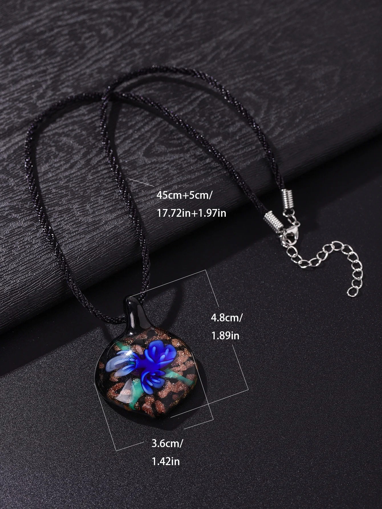 1pcs Murano Lampwork Glass 3D Flower Peach Pendant Beauty Necklaces For Women\'s Gift Choose color