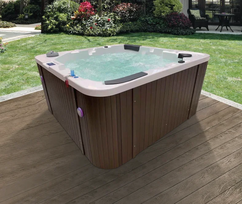 Luxury outdoor hydro jet massage Bathtub freestanding 6-person garden spa hot tub for adults