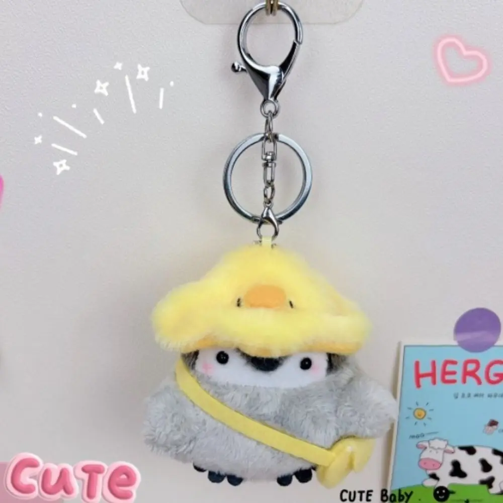 Lindo llavero de pingüino de dibujos animados Lucky Koi pequeño pato Animal pingüino juguetes de peluche pan abeja adorable pingüino colgante pareja