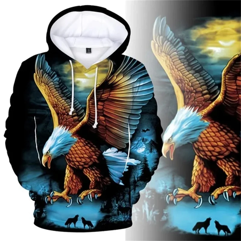 

New Eagle Graphic Hoodies For Men 3D Spiritual Totem Eagle Printed New In Hoodies & Sweatshirts Kid Cool Streetwear Pullover Top