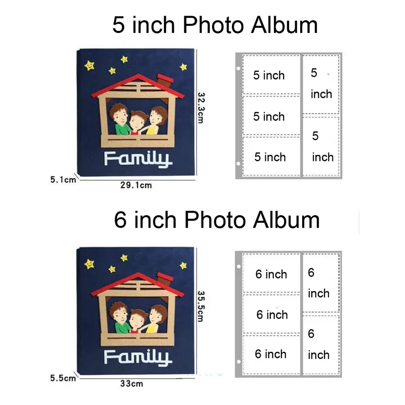 5 Inch 6 Inch 600 Sheets Photo Album Large Capacity Wedding Photo Album Family Kids Photocard Albums Baby Growth Memory Book