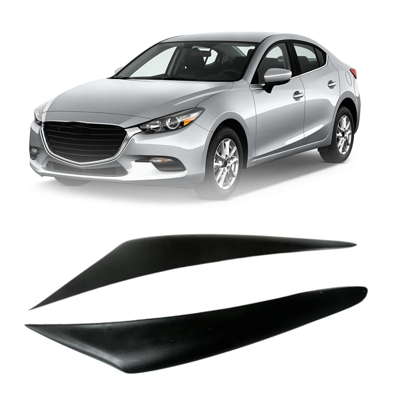 Resin Headlight Eyebrows Eyelids Stickers Trim Cover Headlight Lid For Mazda 3 Axela M3 2017 2018 2019