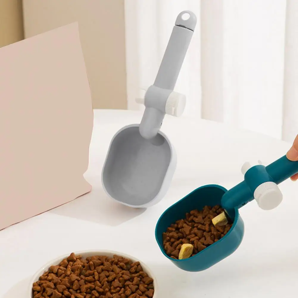 

Pet Spoon Long-Handle Multi-functional Seal Clip with Hanging Hole Space-Saving Easy-to-Use Multi-purpose Pet Spoon