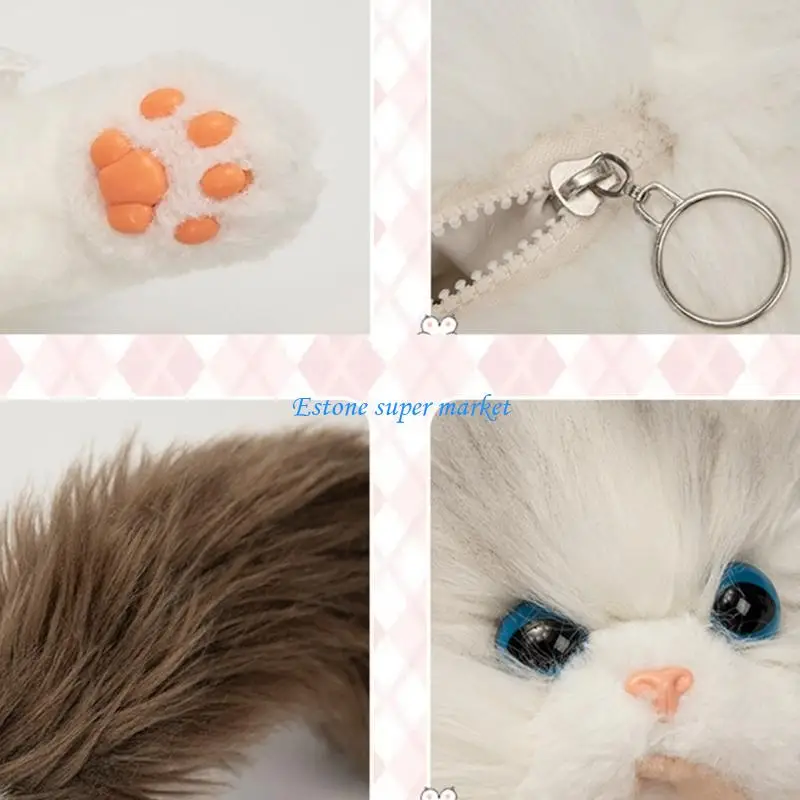 

090B Adjustable Strap Ragdoll Cats Stuffed Animals Backpack Handcrafted Realistic Soft Birthday Present Companion