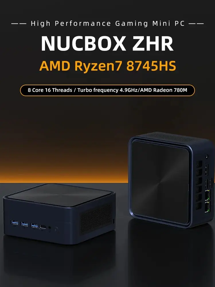 ZXIPC Mini-pc AMD Ryzen 7 8745HS R5-6600H R7-7735HS R7-7840HS DDR5 M.2 NVME SSD Ondersteuning 4K HDMI-scherm/WiFi6/USB3.2/Kantoor - afbeelding 2