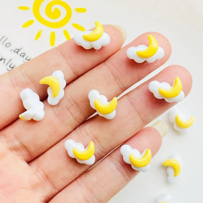 30 sztuk nowy śliczne Mini Kawaii księżyc kreskówkowy mieszkanie powrót żywica księga gości Diy Manicure ślub szpilki do włosów Craft