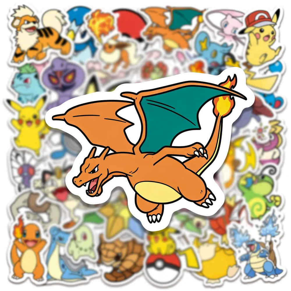 50 Stück Neue Pokémon Anime Aufkleber Ästhetische Scrapbooking-Sticker für Tassen, Laptops, Koffer, Mädchen-Dekorationen, Notizbuch-Graffiti-Spielzeug – Detail 5