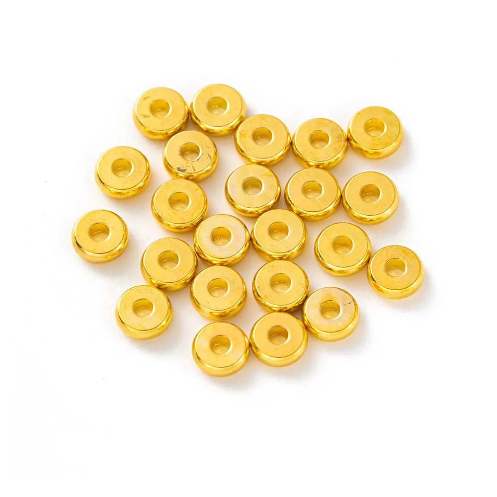 10-100Pcs Copper Flat Round Loose Spacer Beads DIY Bracelet Necklace Earring Jewelry Making Craft Supplies Wholesale