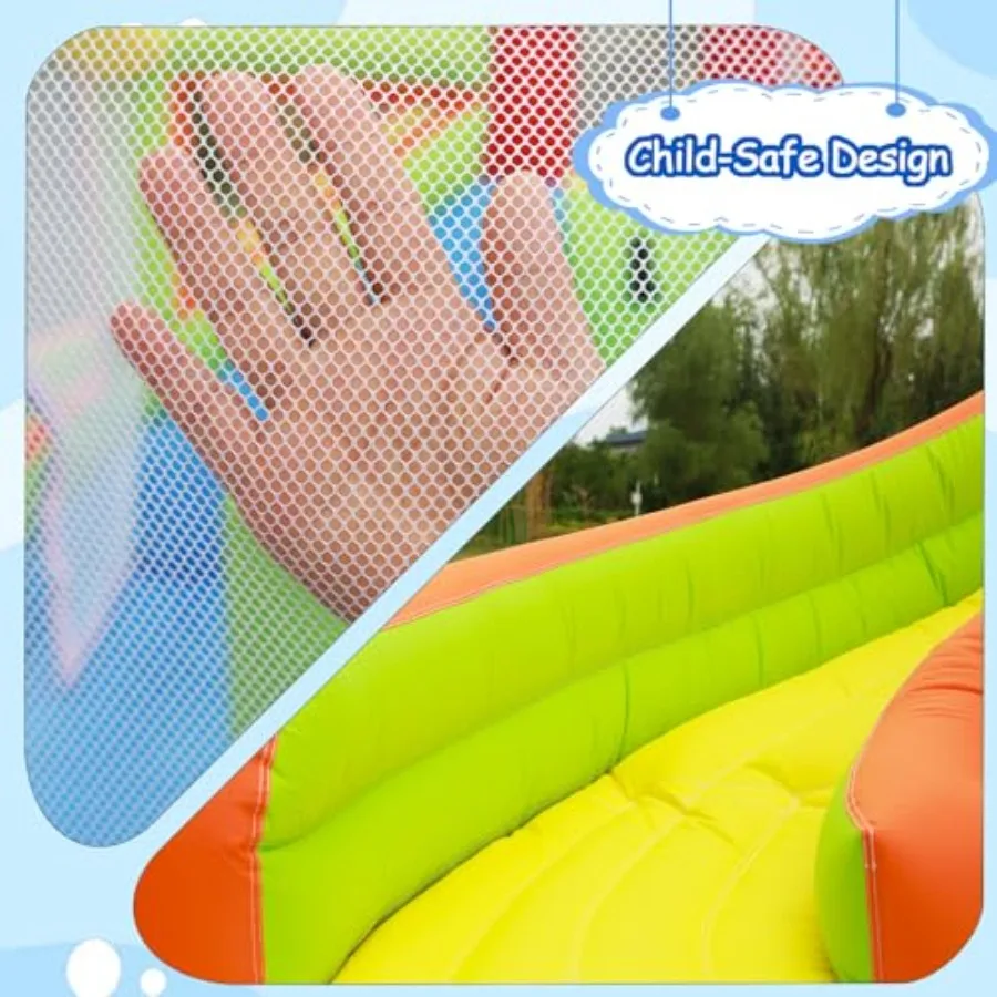 Casa di rimbalzo per castello gonfiabile gonfiabile con palla PitBouncer Uso interno ed esterno con scivoli lunghi Casa da salto a parete da arrampicata