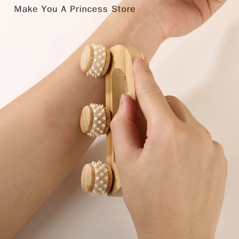 เครื่องมือลูกกลิ้งนวดไม้, เครื่องนวดไม้แบบใช้มือ, ลูกกลิ้งนวดหลังไม้สำหรับนวดกล้ามเนื้อเนื้อเยื่อลึกบริเวณคอ ขา และหลัง