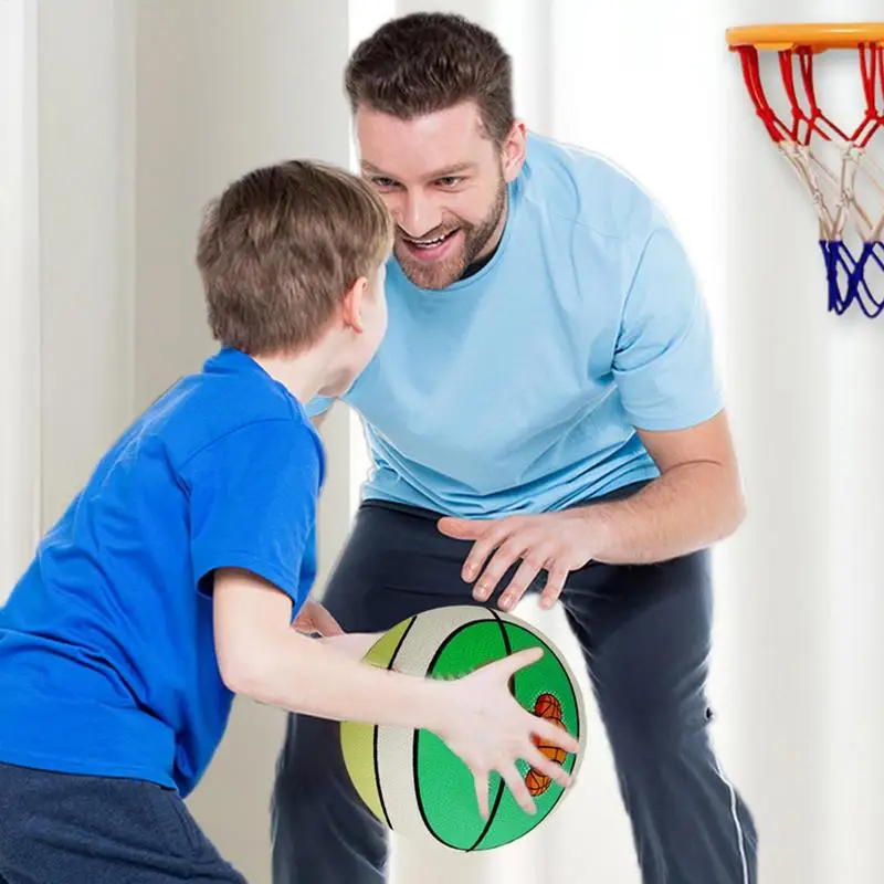 조용한 실내 농구공, 3~12세용 무소음 폼 장난감, 충격 흡수 스펀지 볼, 어린이 팀 연습용 바닥 나무 타일