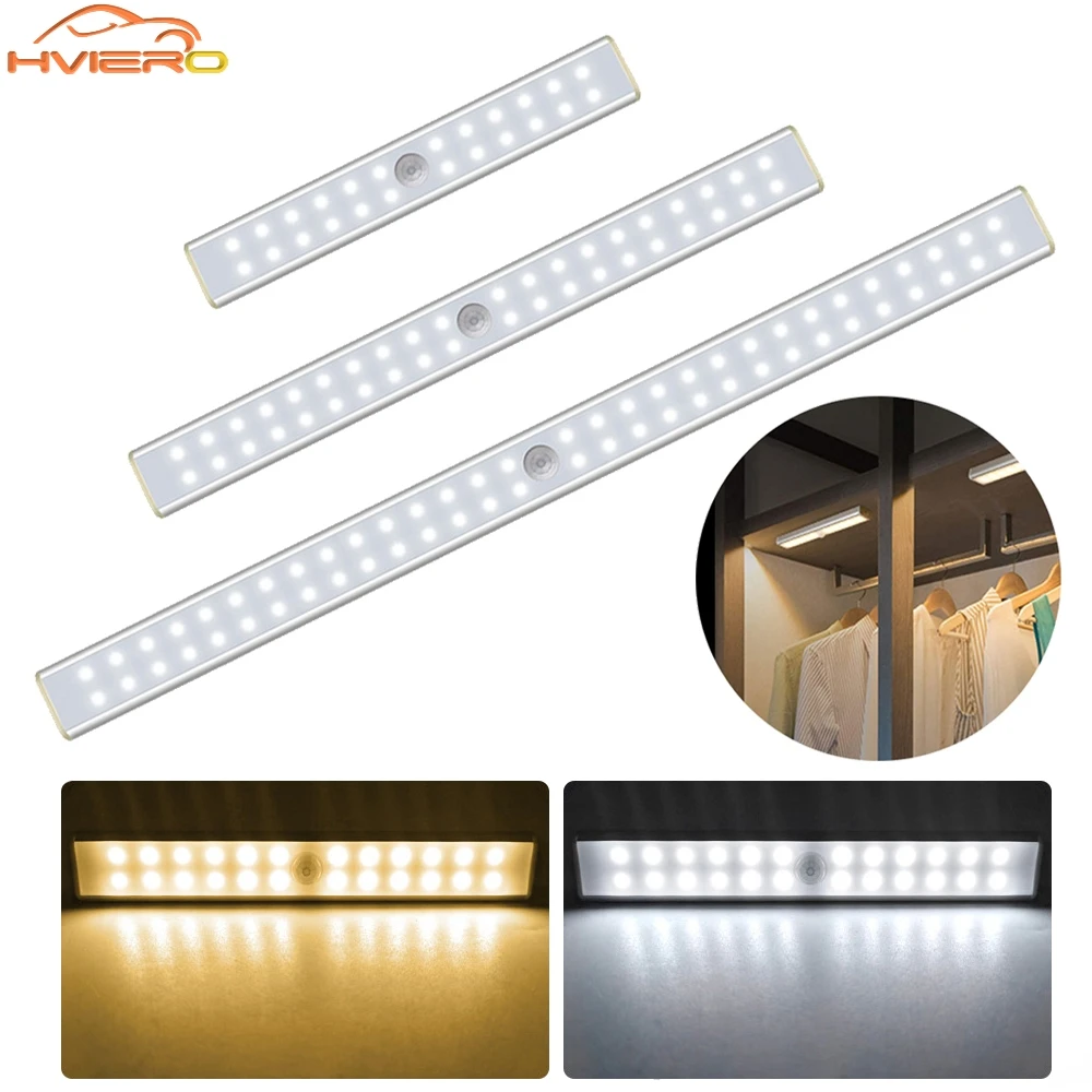 

24/40/60led USB 5V PIR датчик движения лампа шкаф шкаф кровать под шкафом ночник умное восприятие для шкафа лестницы светодиодный