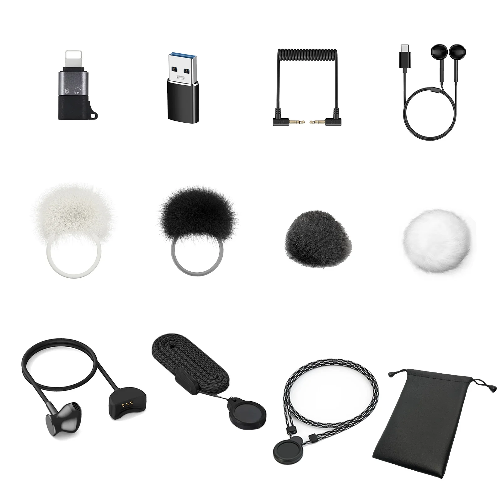 

Wireless Lavalier Microphone Accessories 3.5mm Audio Cable Microphone Headphone Type C to USB Adapter