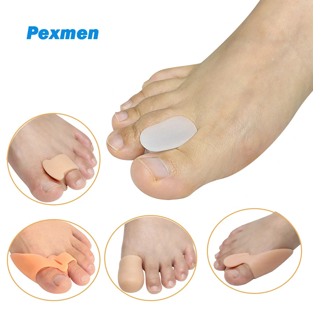 Pexmen 2Pcs Gel Toe Separator Protector Hallux Valgus Bunion Corrector Hammer Toe Spacer for Overlapping Toe Toe Pain Relief