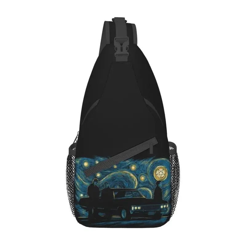 Starry Night Supernatural Sling Crossbody Chest Bag Men Casual Winchester Bros Shoulder Backpack for Travel Cycling