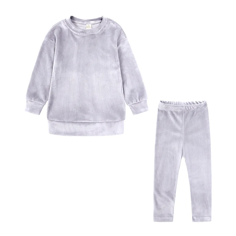 2023 Spring Autumn Kids Velour Clothing Sets Girls Outfits Boys Sweatshirt+Pants Tracksuit Suits Children Clothes image 3