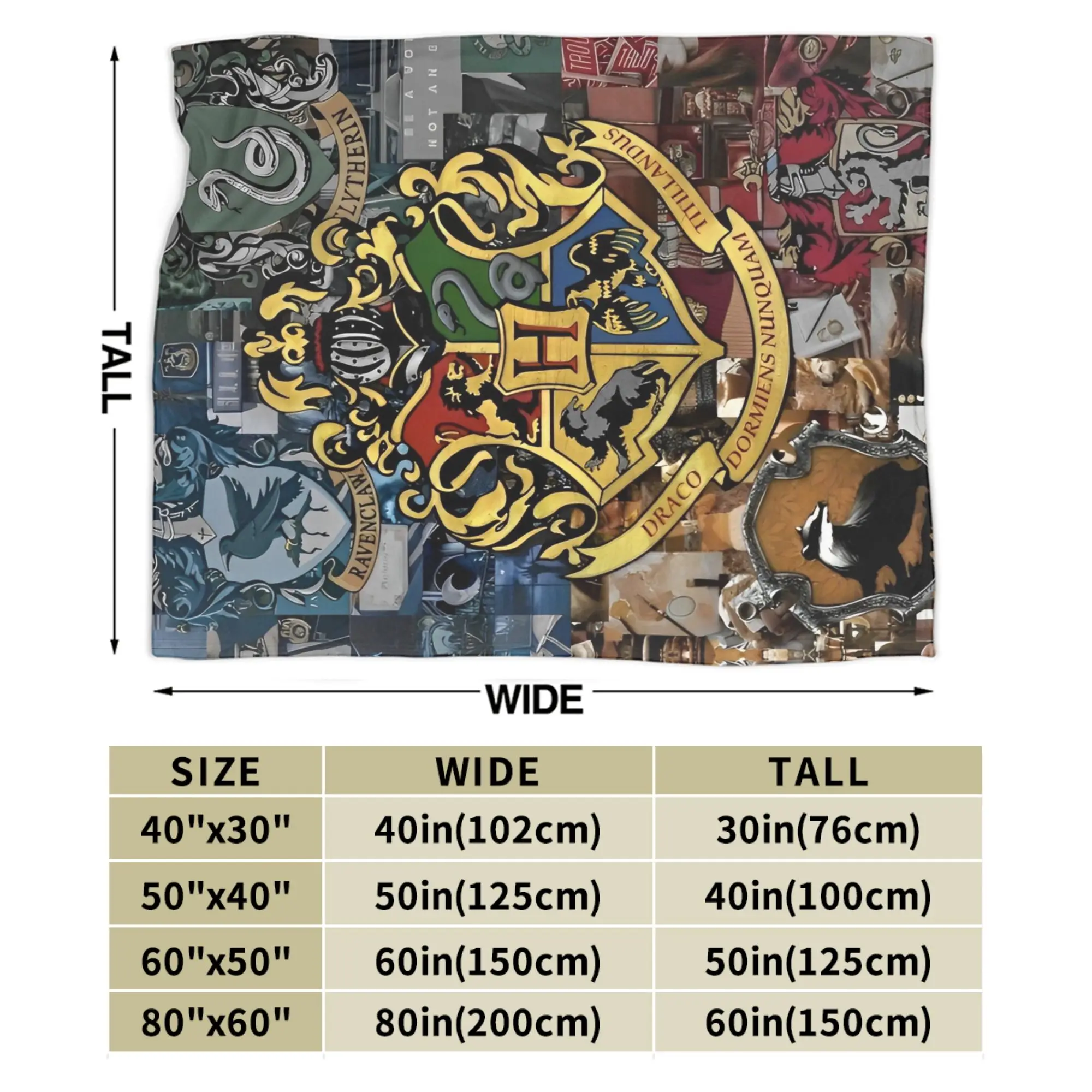 H-Harry P-Potter الفانيلا البطانيات هوجورتس مدرسة كريست مضحك رمي بطانية لسرير أريكة الأريكة 200x150 سنتيمتر البساط قطعة ،