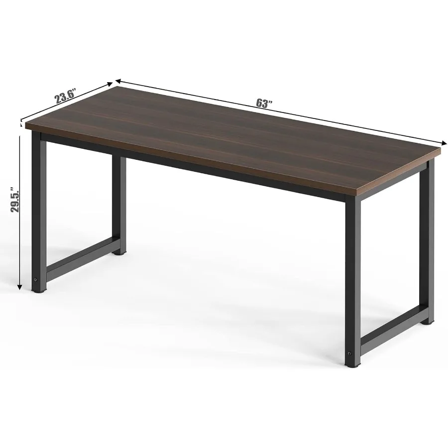 Large Office Desk for Home Office with Wide 63 Computer Desk Table Ideal for TwoPerson Workspaces Features Sturdy Metal Frame w