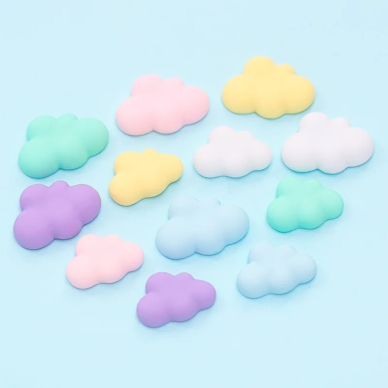 20Pcs New Cute Cloud Flat back Resin Cabochon Scrapbooking For Phone Deco Parts DIY Hair Bows Clips Making Accessories