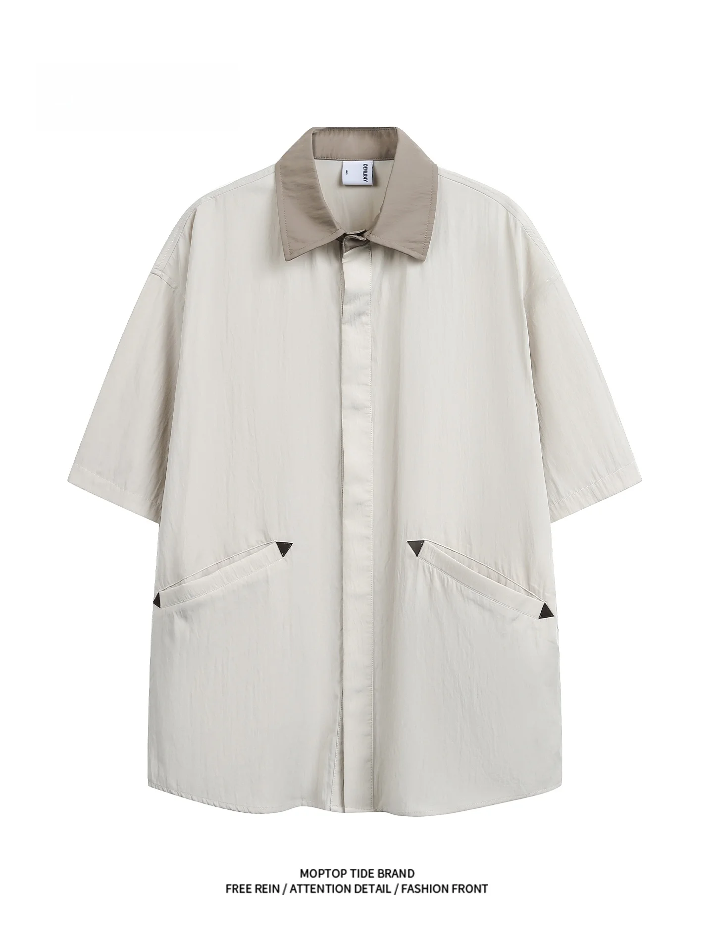 

MMOPTOP Summer Casual Contrast Color Collar Short Sleeve T-Shirt Shirt Men Women Style Polyester Fiber All-Match Couple Shirt