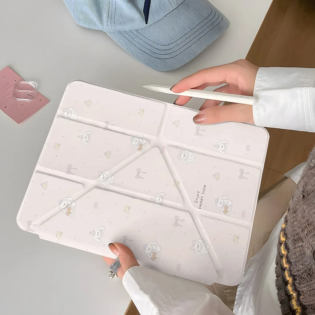 Lovely Rabbit Pen Slot Tablet Case For Mini7 6 iPad Pro2024 2022 2021 2020 2019 2018 2017 11 10 9 8 7 6 5 Air7 6 5 4 3 2 1 Cover