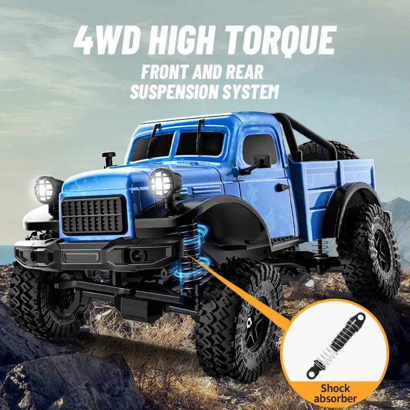 Carros rc c8813, simulação de acelerador de proporção completa, modelo de caminhão captador, tração nas 4 rodas, escalada, veículo off-road, carro de brinquedo infantil