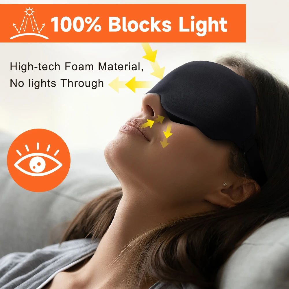 Maska do spania 3D Blockout Light Blindfold Sleeping Aid Eye Mask Miękka pianka z pamięcią kształtu Maska na twarz Eyeshade Slaapmasker Eye Cover Patch