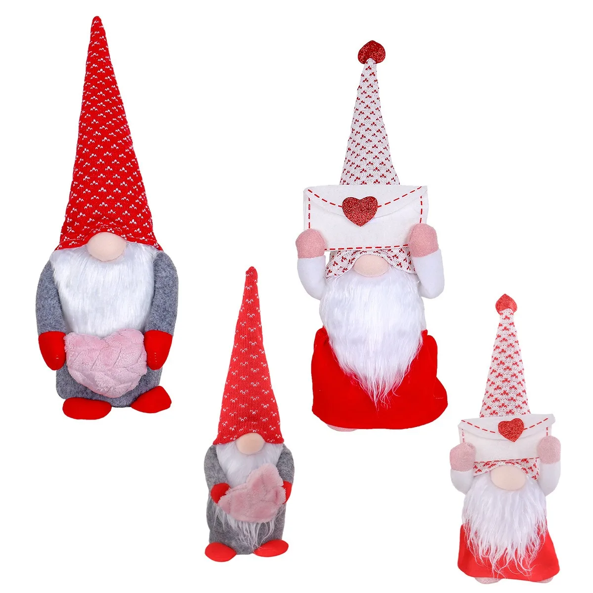 الأحمر الحب القلب مجهولي الهوية قزم رودولف 2026 سعيد عيد الحب الأزواج هدية دمية يهتف 14th فبراير مول نافذة العرض