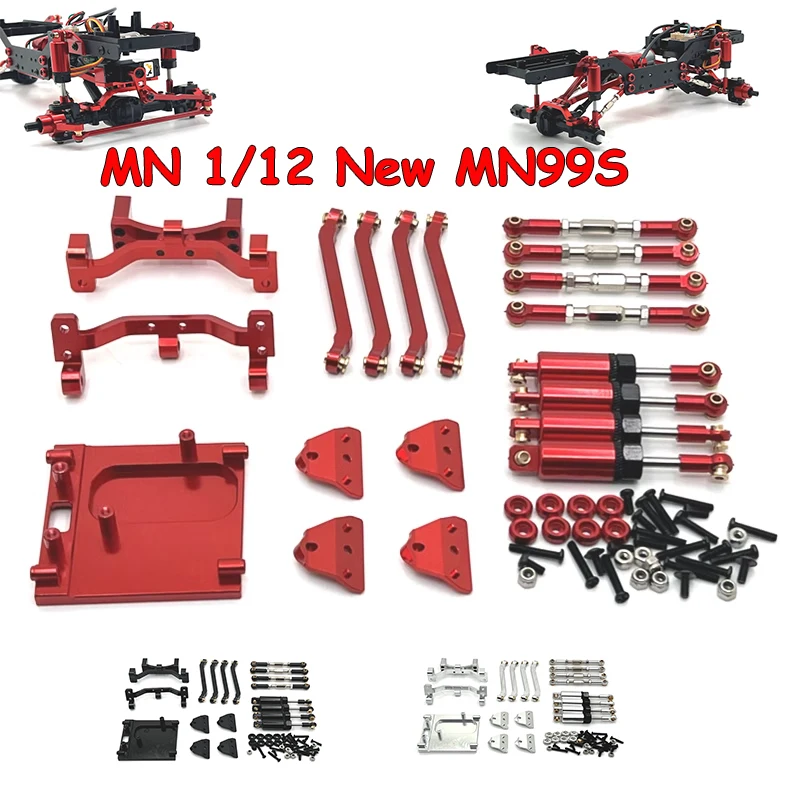 

MN 1/12 New MN99S RC Remote Control Car Parts Metal Upgrade Pull Rod Shock Absorber Kit Package