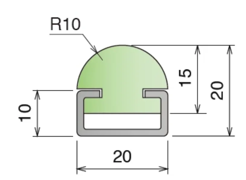 10Meters C-type wear-resistant strip HDPE protective cover 2