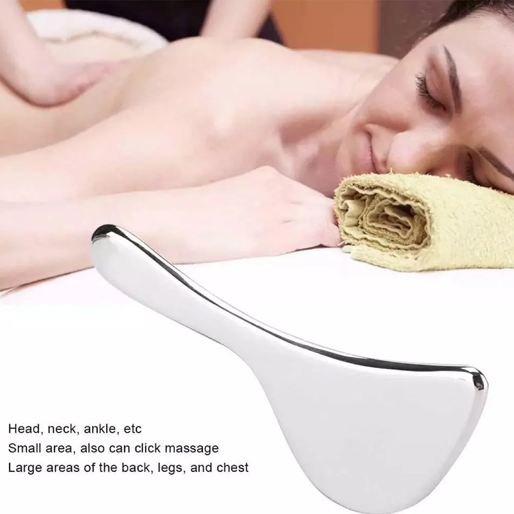 

Facial Gua Sha Tool Stainless Steel Face Scraper Body Massager Chin Sculpting Tool Muscle Relaxer Portable Scrape Board Skin