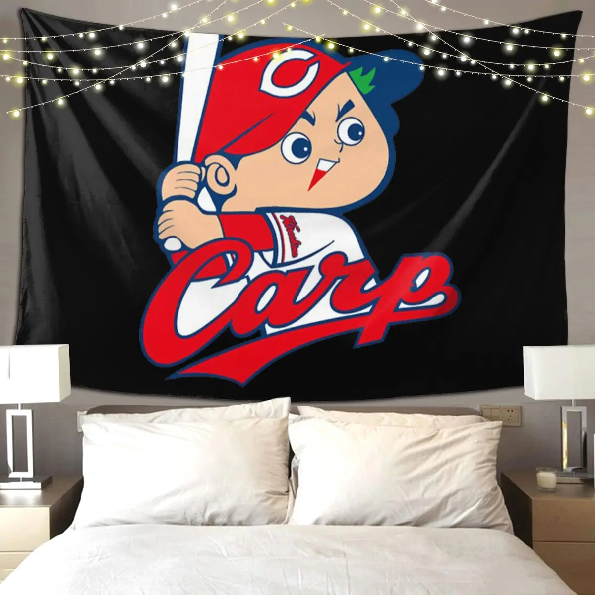 

Hiroshima Toyo Carp Tapestry Funny Wall Hanging Aesthetic Home Decor Tapestries for Living Room Bedroom Dorm Room