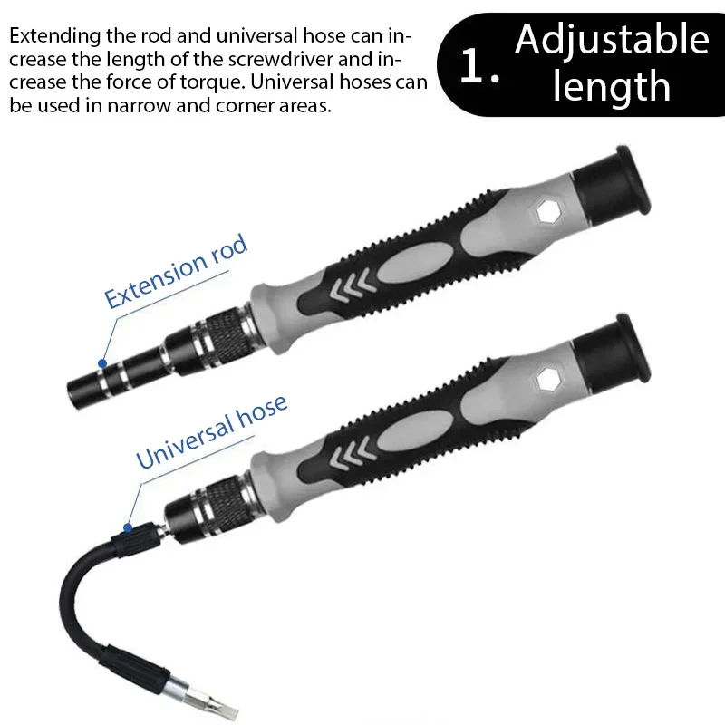 115-1 Precision Screwdriver Set, Professional Repair Tool with 98 Magnetic Bits, Suitable for Various Repairs